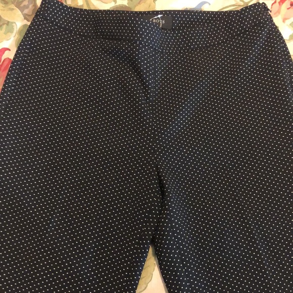 TALBOTS size 6 Polka-Dot FlatFront Pant Side-Zip - Picture 4 of 14